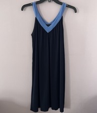 Banana Republic Sleeveless Flared Dress Navy Blue Small