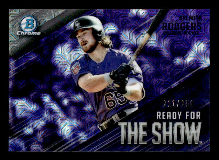 2019 Bowman #RFTS-16 Brendan Rodgers Ready for the Show Mojo Purple #/250