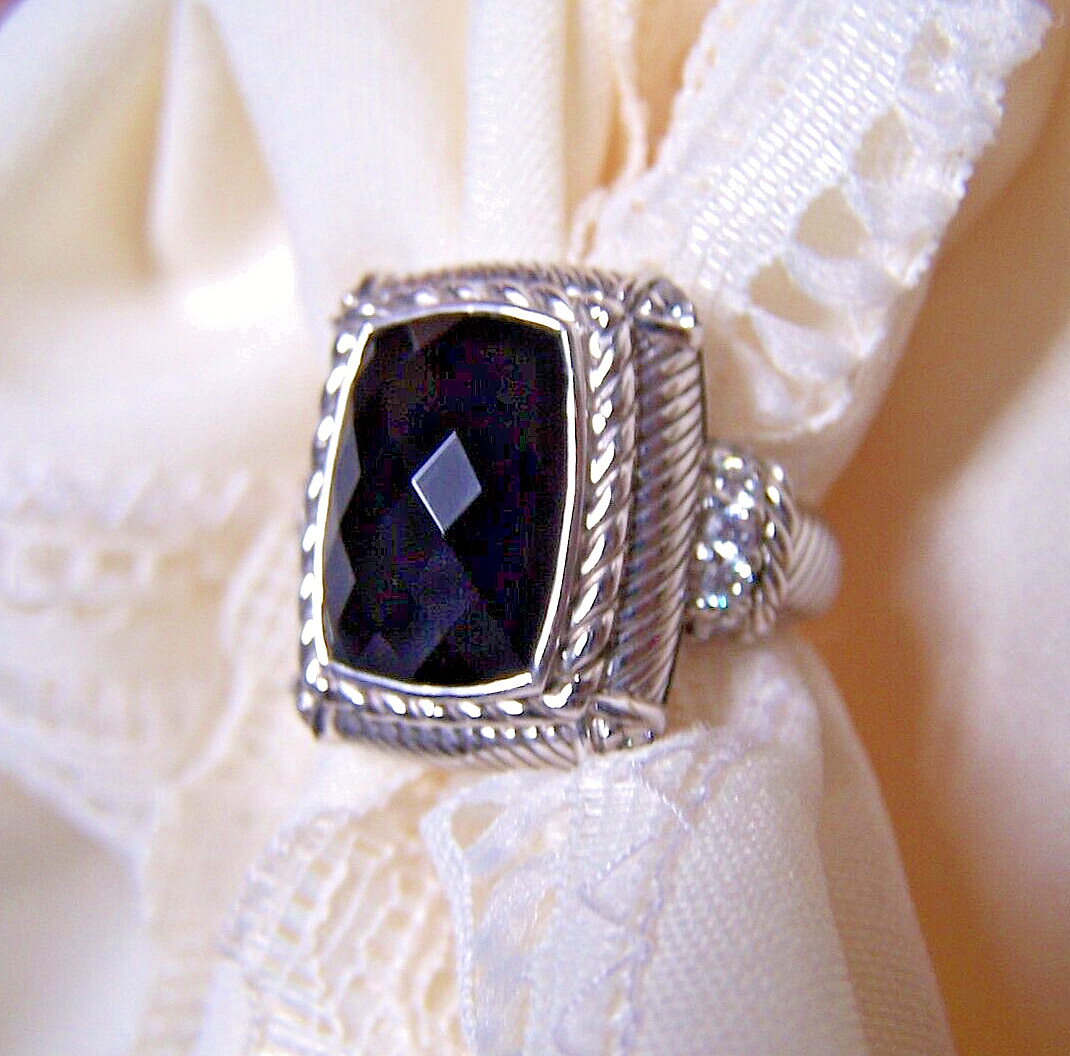 Judith Ripka Onyx  Ring,  Solid Sterling Silver 9… - image 2