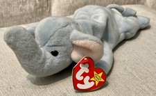 Ty Beanie Baby Peanut Elephant 1995 Light Blue PE Pellets MWMT Vintage