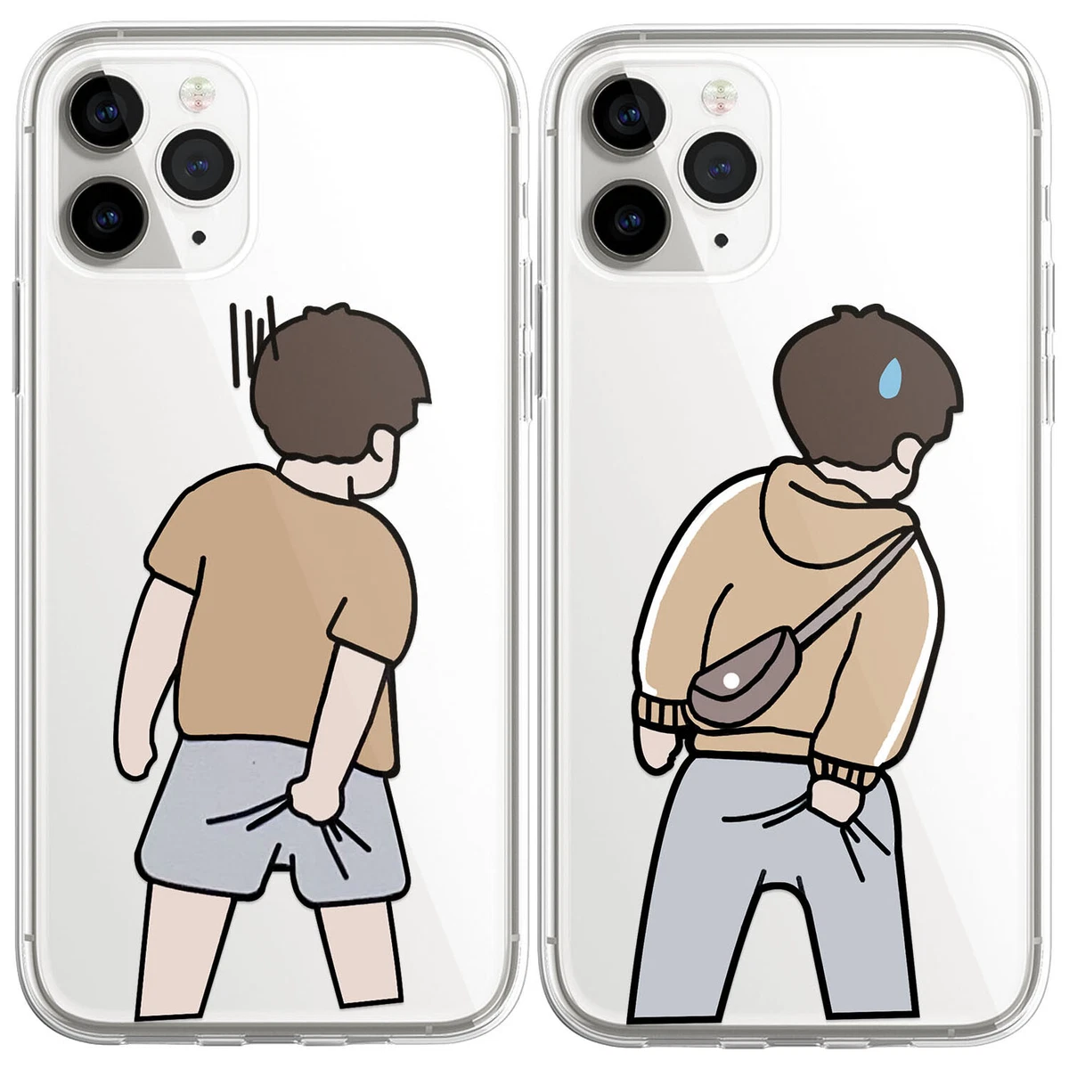 Funny Cartoon Cute Boy Black Phone Case For iphone 15 14 11 12 13