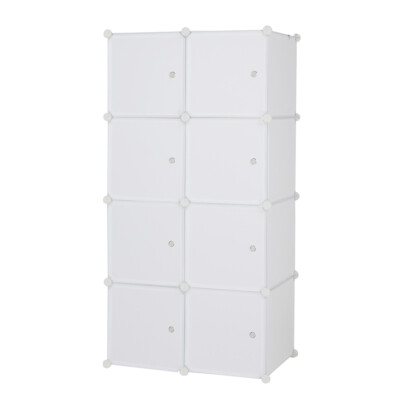 Plastic Cube Storage Shelves Modular Closet Cabinet Dresser Armoire 8 Cube
