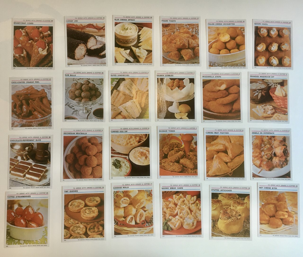 AUSTRALIAN WOMEN'S WEEKLY Recipe Cards Rare Vintage Bulk Lot of