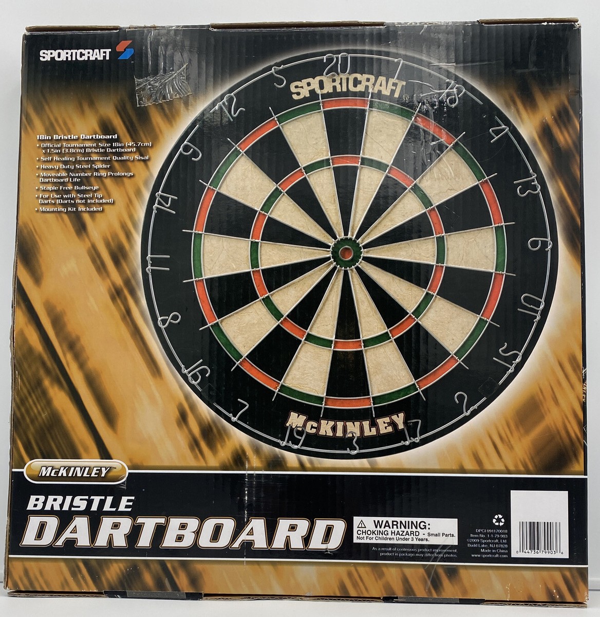 Sportcraft McKinley Bristle 18 In Dartboard, Tournament Grade