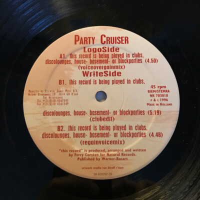 Party Cruiser - This Record Is Being Played In Clubs, Discolounges, House- Basem