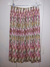 ALFRED DUNNER LADIES FULL SHEER LINED ELASTIC WAIST SKIRT-8-POLYESTER-NWOT-NICE