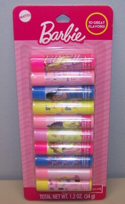 Mattel Barbie 10 Flavored Lip Balms
