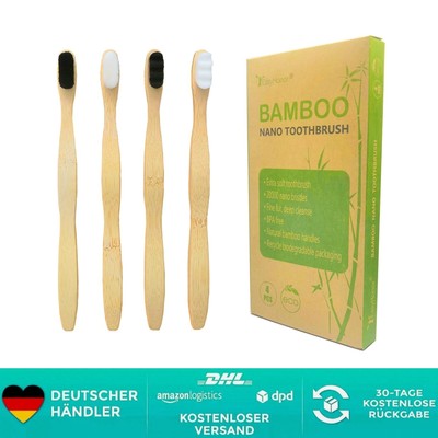Extra weiche Zahnbürste, biologisch abbaubare Bambus-Zahnbürste mit Mikro-Nan...