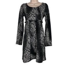 Vintage Nico LA Dress Womens Small Long Sleeve A-Line Above Knee Knit Beaded VTG