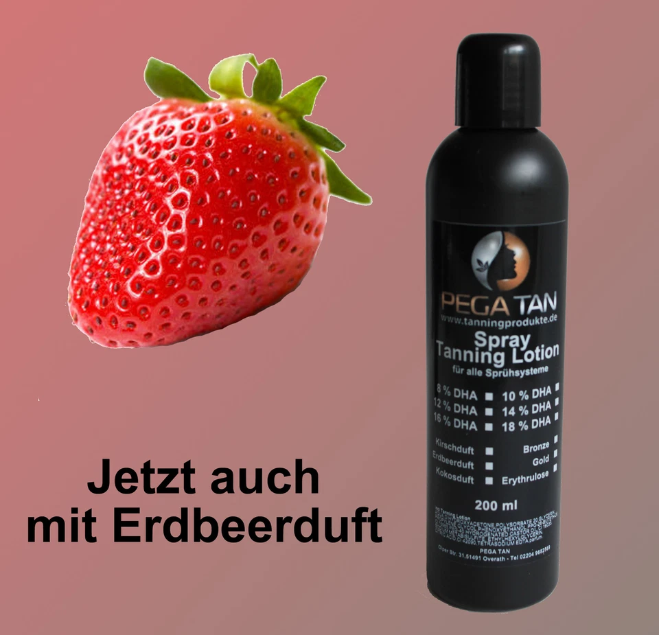 PEGA TAN Airbrush/Spray Tanning Lotion 10% DHA 200 ml*mit Erdbeerduft*