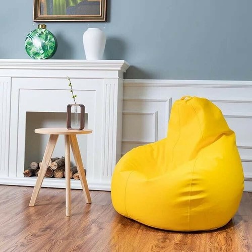 Modern comfy outdoor waterproof sitting bean bag cover PU leather with pocket - Picture 5 of 5