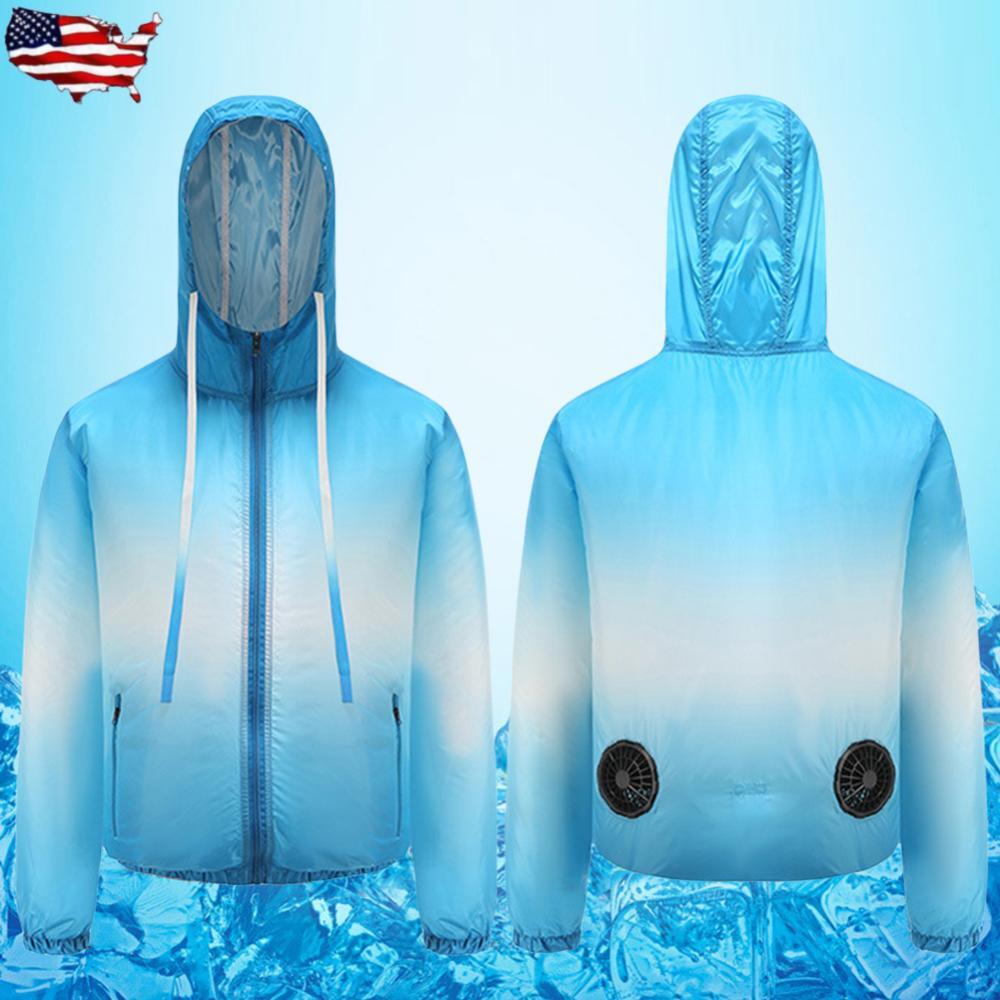 Cooling Gradient Sunscreen Coat with Fan for Hot Work Conditions  -image