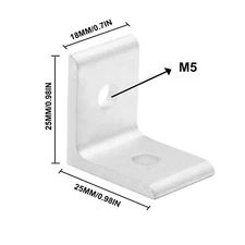 20pcs 80/20 2-Hole L Right Angle Corner Bracket For 2020 Aluminum Extrusion