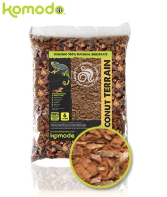 KOMODO COCONUT BARK TERRAIN 100% NATURAL REPTILE VIVARIUM SUBSTRATE 6 OR 12 LTR