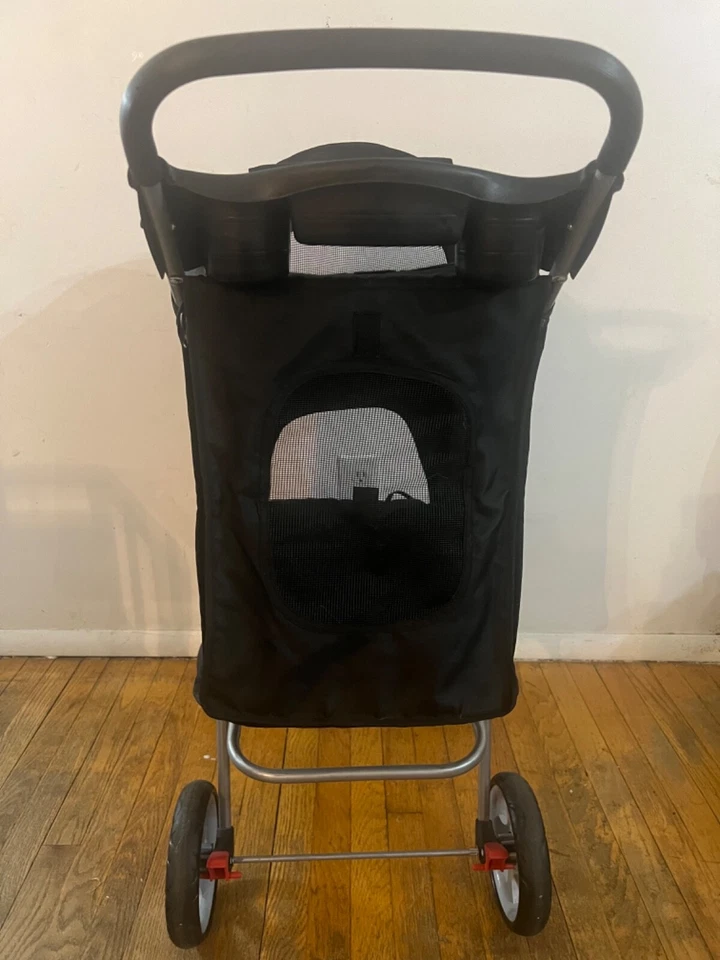 Cochecito para mascotas Oxgord Paws & Pals de 4 ruedas negro Foto 2 de 4