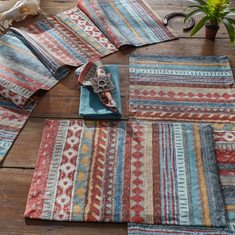 2 Rio Grande Multi Colored Woven Cotton Southwestern Country Placemats 13x19 - Image 3 of 3