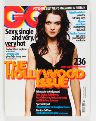 RACHEL WEISZ HEIDI KLUM CAMERON DIAZ TOM CRUISE BENICIO TORO UK GQ magazine 2002