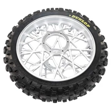 Losi Dunlop MX53 Rear Tyre Mounted with Chrome Wheel, ProMoto-MX 46007