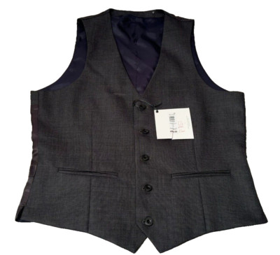 John Lewis Wollweste 46 Reg Anthrazit Grau Herren Super 100er Tailored