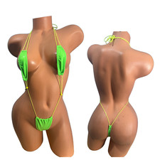 Neon Lime Green Micro Thong Slingshot Bikini XS-XL Exotic Dancewear Outfit
