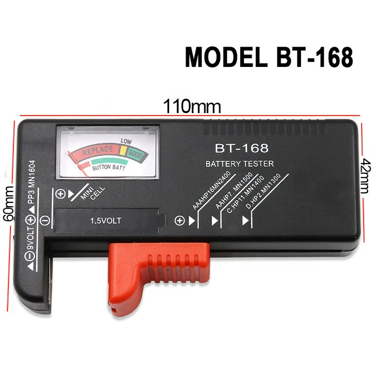 Battery Tester BT-168 Battery Tester 9V/1.5V/AA/AAA/C/D Coin Cell Universal Test - Image 2 of 4
