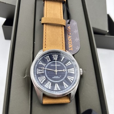 Villandry Blue Stainless Steel Men's Watch New Battery
