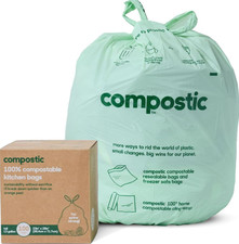 NEW - 100 Count Compostable Trash Bags, 13 Gallon Tall Kitchen Rubbish Bags