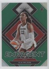 2022 Panini Prizm WNBA Emergent Green Prizm A'ja Wilson #9 11ba