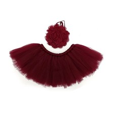 2Pcs Newborn Photography Props Outfit Baby Tulle Tutu Skirts Pettiskirt Headband