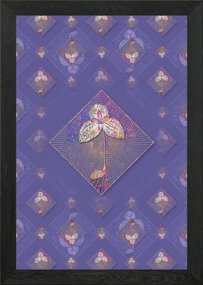Tri Blumenmuster gerahmtes Wandbild Poster Leinwanddruck Bild