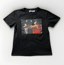 T-shirt pittura Caravaggio bianco sporco frecce nere maglietta Virgil Abloh taglia large