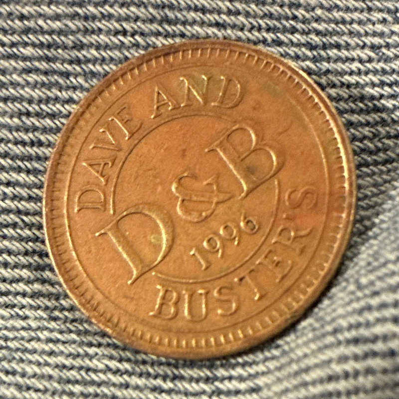 Dave & Buster's D&B 1996 Arcade Token - Dave & Buster's Game Title