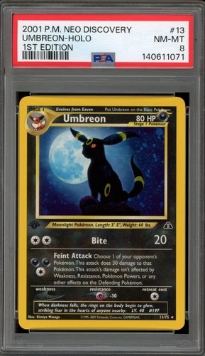 Pokemon Umbreon Neo Discovery 1st Edition Holo Rare #13 PSA 8