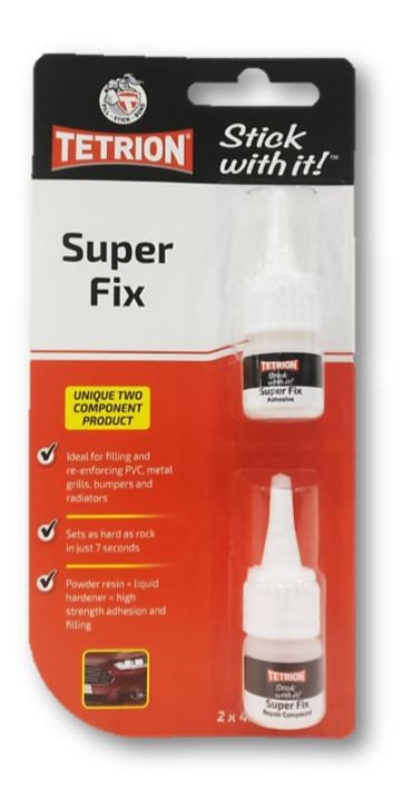 Tetrion Super Fix Super Glue Filler High Strength Fast Setting - 2 x 4ml
