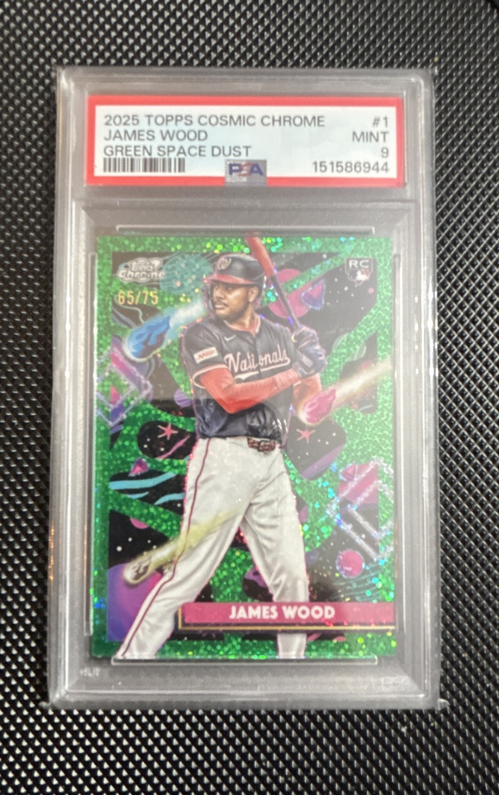 James Wood #1 Baseball Cards 2025 Topps Cosmic Chrome trading card — raw and PSA graded price guide