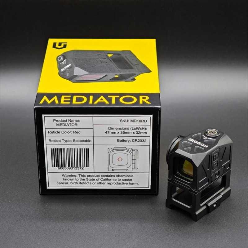 Gideon Mediator Optics 3 MOA 1x16mm Enclosed Multi-reticle Red Dot Sight Hunting