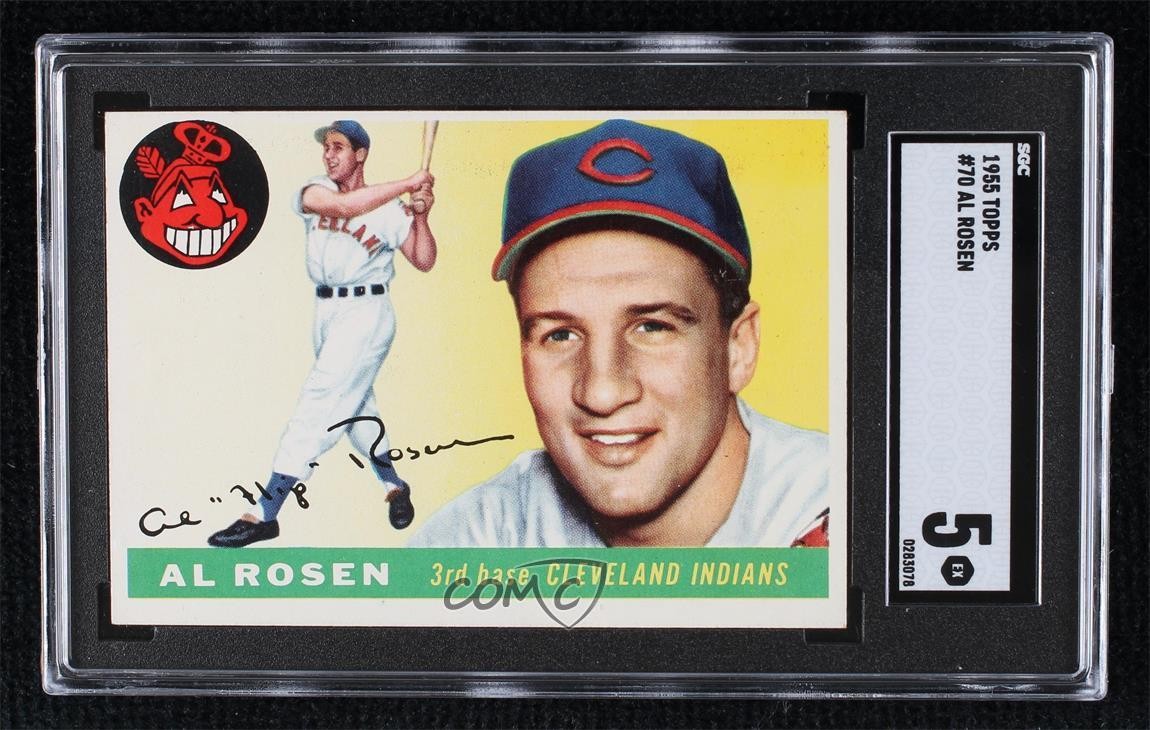 1955 Topps Al Rosen (Cap Fully Visible) #70 SGC 5 sq1