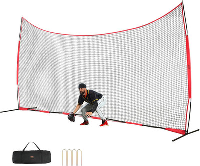 VEVOR 7X7Ft/12X9Ft/16X10Ft/20X10Ft Barricade Backstop Net, Ball Sports Barrier N