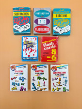 Vintage Flash Card Lot of 8 Subtraction Fractions Addition Memory Division