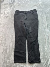 Lee Relaxed Fit Straight Leg Jeans Womens Sz 16 Med Black Stretch Mid Rise Denim