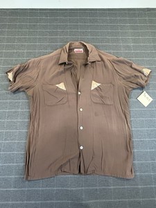NOS SPIRE California 50's-60's Brown ATOmic Gabardine Loop Collar! ROCKABILLY