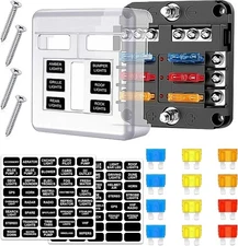 6 Way 12V fuse box waterproof fuse box holder with LED indicator 6 way fuse bloc