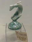 Fenton Carnival Leaping Trout Fish Iridescent Teal Slag