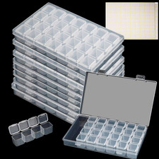 KINJOEK 12 Pack 28 Grids Diamond Paint Storage Boxes, 336 Slots Plastic Bead Org