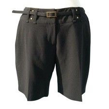 Cache Black Trouser Removable Belt Pant Lined Studs Short Stretch New NWT 88