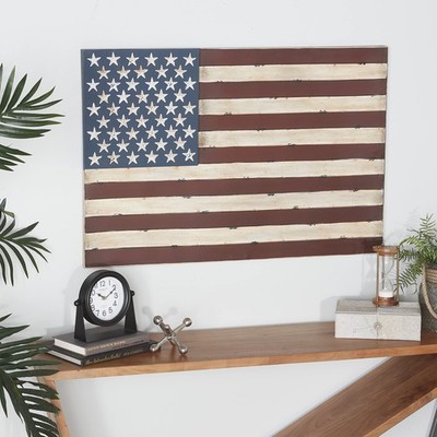 Metal American Flag Home Wall Decor Indoor Outdoor Wall Sculpture, Wall Art 3...
