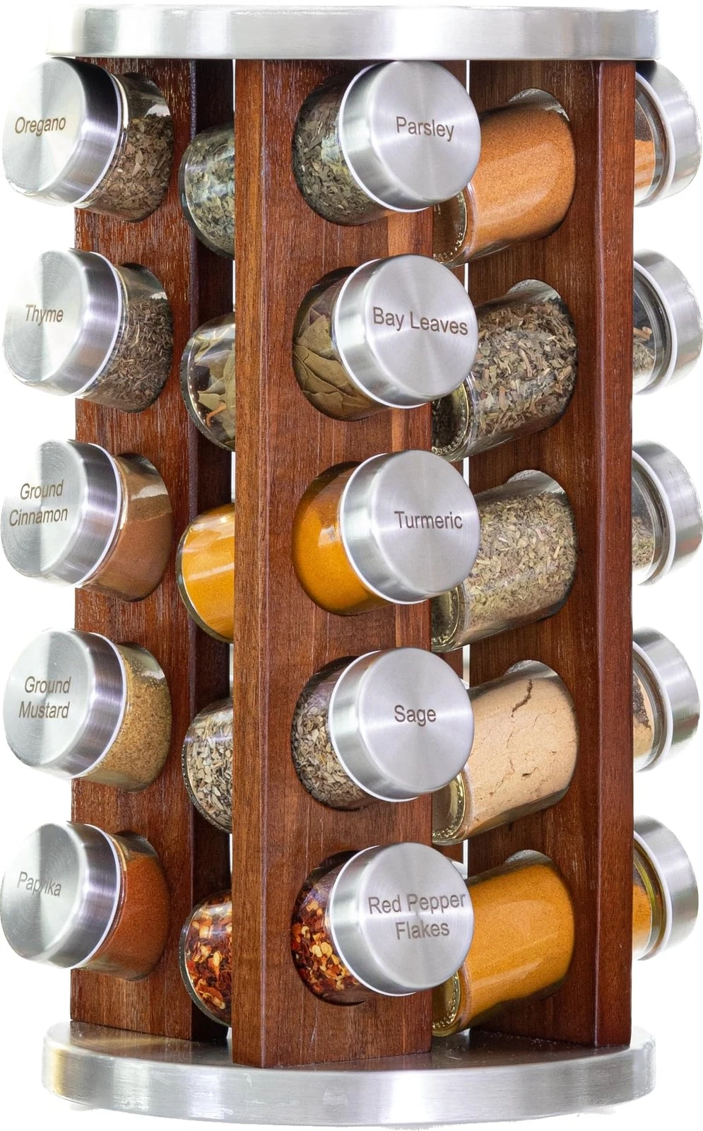 20 Jar Rotating Dark Acacia Wood Spice Rack with Spices & 5-Year Spice Refill...
Opens in a new wind
