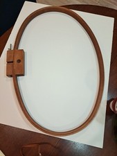 Vintage Large Oval Wooden Hoop Quilting Embro...