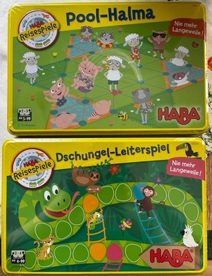 Haba Reisespiele,Pool Halma und Dschungelleiter, Neu ungeöffnet