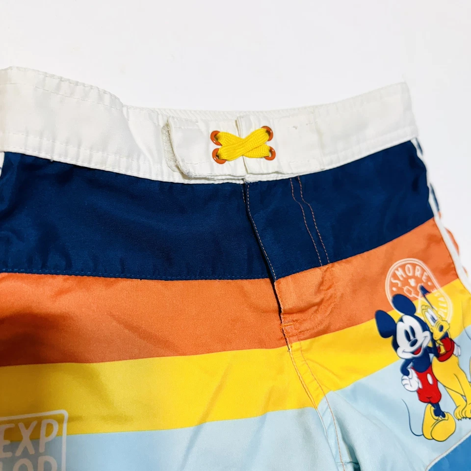 Baúl de natación retro a rayas de Mickey Mouse y Plutón de Disney para niños talla 4 Foto 4 de 4